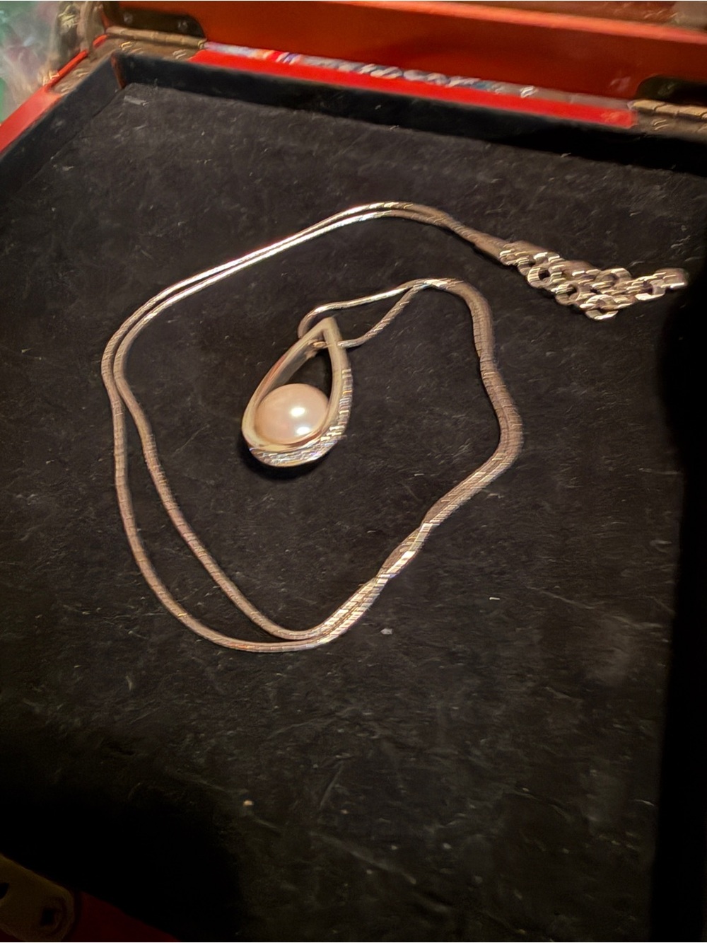Brighton Silver Teardrop Pearl Pendant Necklace - White